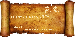 Pulszky Kleofás névjegykártya